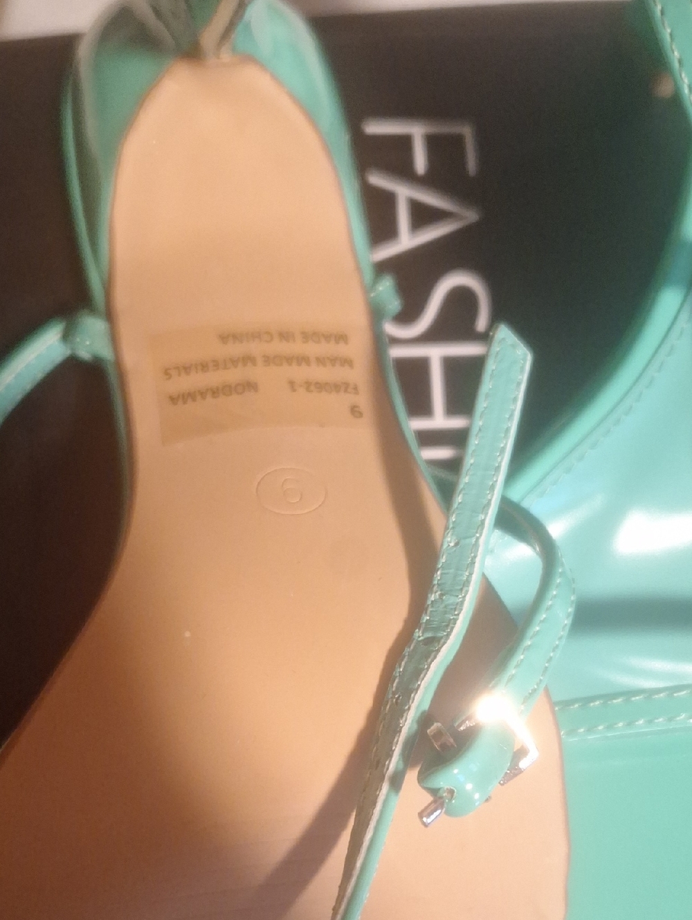 Fashion Nova Mint Green Strappy Square-Toe Heels - Picture 3 of 4